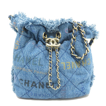 CHANEL Bucket Bag Chain Shoulder AS3091 Blue Ladies Men's