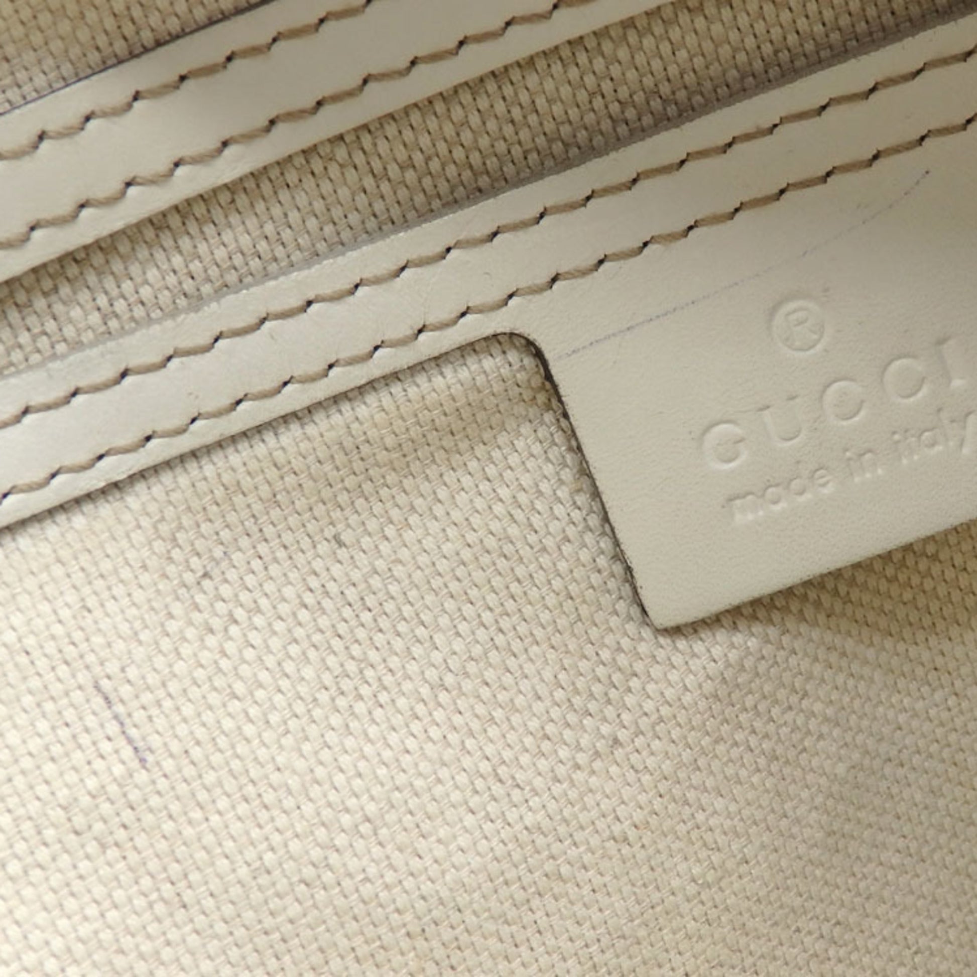 Gucci Tote Bag GG Supreme Women's Beige White PVC Leather 211138