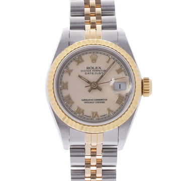 ROLEX Datejust 69173 Ladies YG SS Watch Automatic Winding Ivory Dial