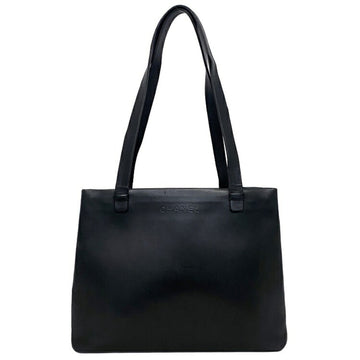 Chanel Tote Bag Black Leather Lambskin 5s CHANEL Long Strap Shoulder Women