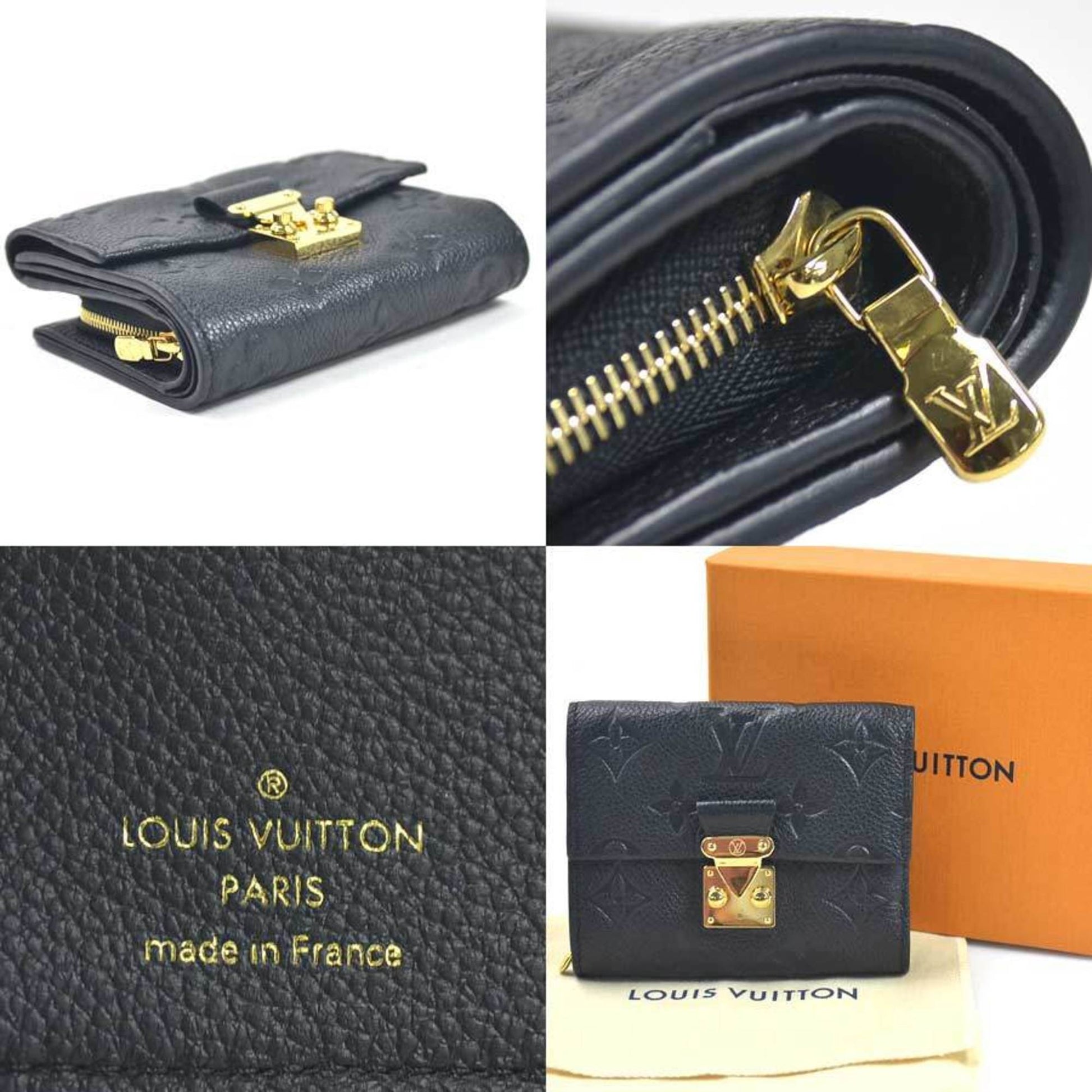 Louis Vuitton Long Wallet Zippy Black Gold Noir Monogram Amplant