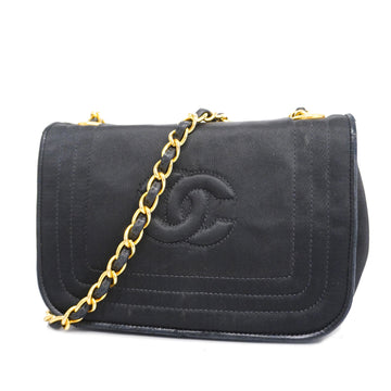 CHANELAuth  Chain Shoulder Women's Nylon,Leather Shoulder Bag Black