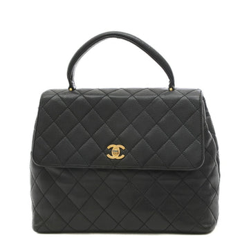 CHANEL Matelasse Handbag Caviar Skin Black A12397