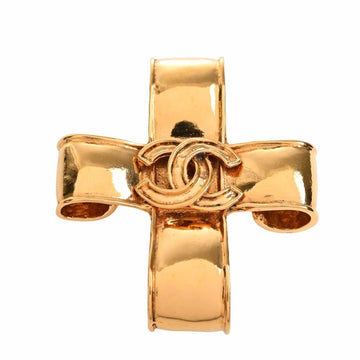 CHANEL Cross here mark brooch gold ladies