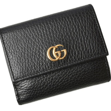 Gucci M2203-36-g Leather Wallet (tri-fold) Black