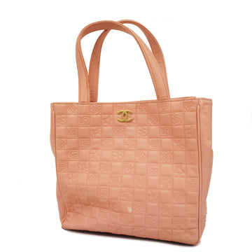 CHANELAuth  Icon Women's Leather Handbag,Tote Bag Pink