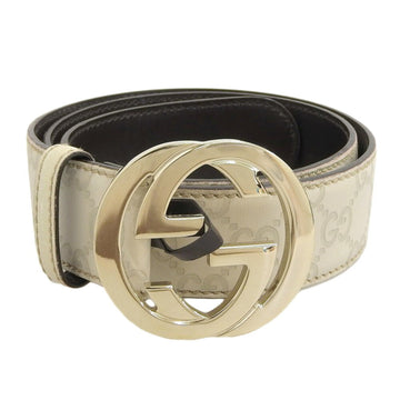 GUCCI Shima Interlocking G Buckle Waist Belt Brown Beige Men's 114876 1476 85 34