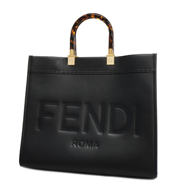 FENDIAuth  Sunshine Medium Women's Leather Tote Bag Black