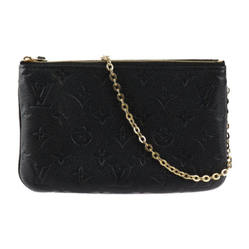 LOUIS VUITTON Pochette Double Zip Shoulder Bag M68568 Monogram Empreinte Black Chain