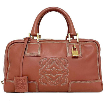 Loewe Amazona F-14269 Women's Boston Bag,Handbag Gold,Pink