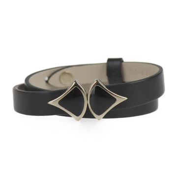 BVLGARI AVRORA diva bracelet 283105 leather metal black gold fittings double