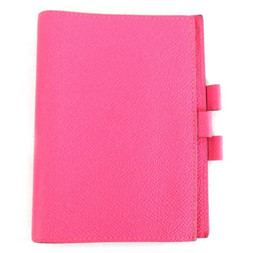 HERMES notebook cover leather pink ladies