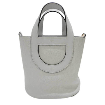 HERMES In The Loop 18 Handbag Tote Bag New White G Metal Taurillon B Engraved Women's Men's