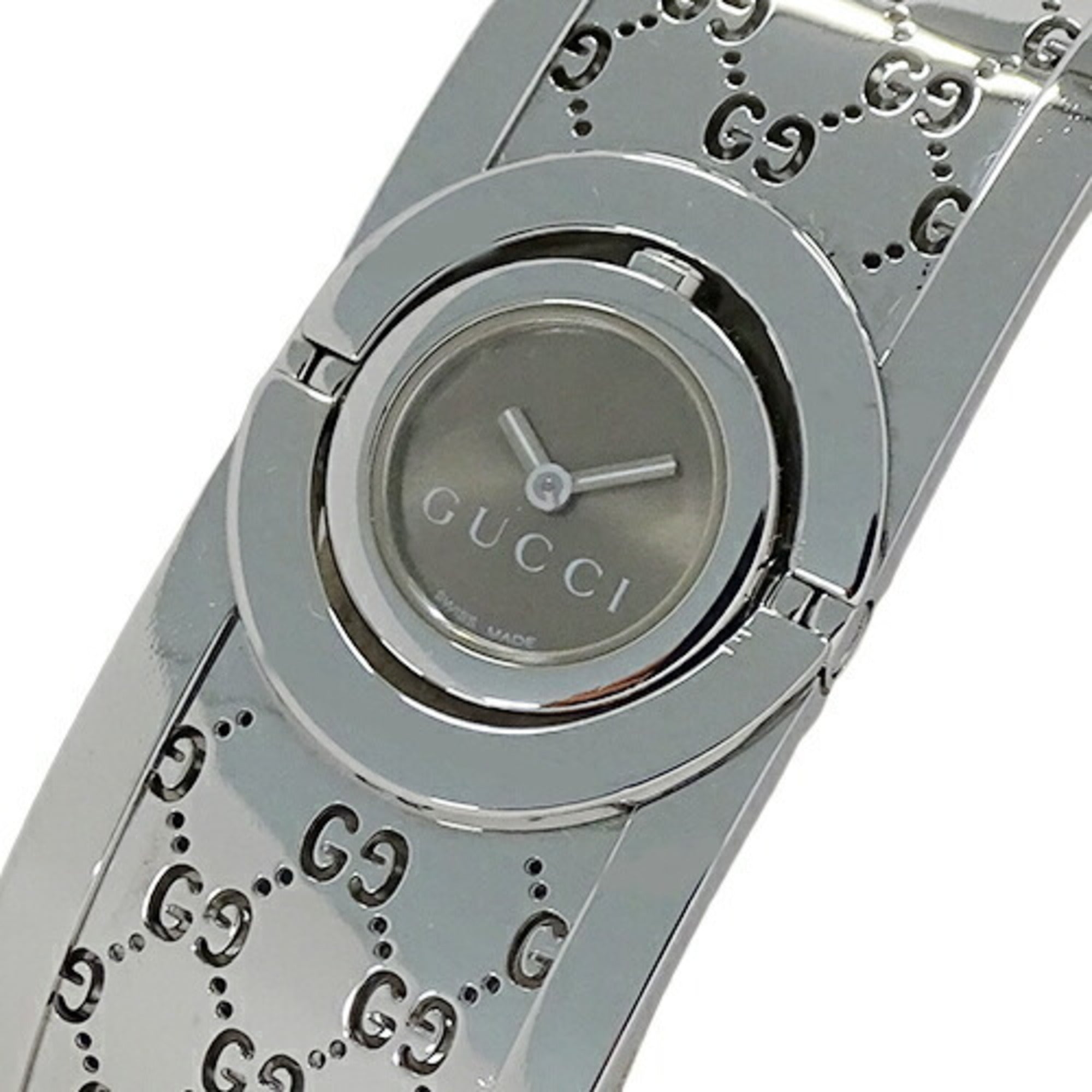 Gucci twirl stainless on sale steel ladies watch