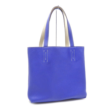 HERMES Double Sense 28 Tote Bag Ladies Beton Blue Electric Taurillon Clemence A Stamp Made Around 2017  Shoulder Reversible Leather