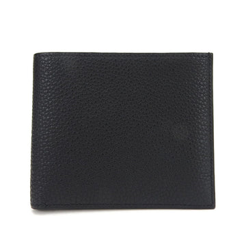 HERMES Bifold Wallet Black Togo E Engraved Men's Leather Chic  black