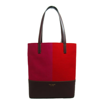 KATE SPADE Webberly Tote Bag Red Pink leather cotton