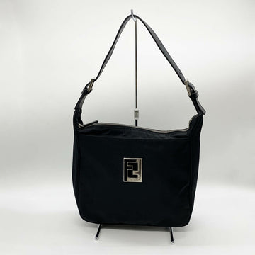 FENDI Shoulder Bag 15328 Nylon FF Logo Black One Women's