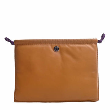 HERMES Anu Milo Pillow Pouch Brown Purple Ladies