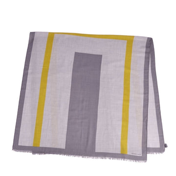 HERMES Muffler Shawl Stole Cashmere Silk Women's Gray/Yellow