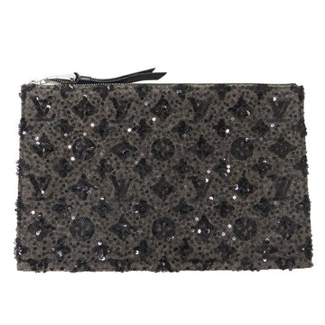 LOUIS VUITTON Bag Monogram Sunshine Express Women's Clutch Second Gray Black M41024 Sequins