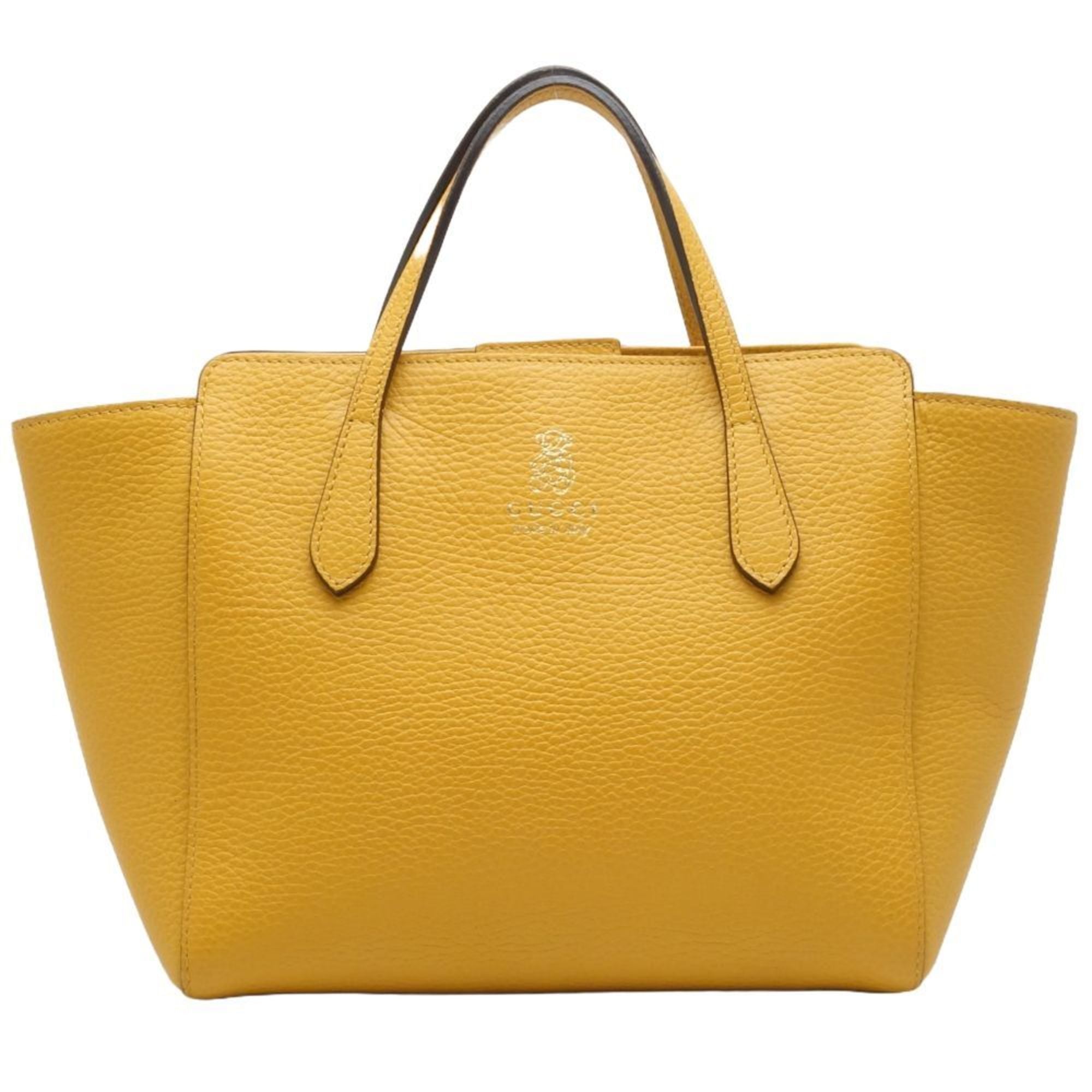 GUCCI Children s Swing 355640 Tote Bag Leather Yellow 450167