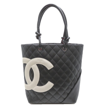 Chanel Cambon Line Medium Tote Women's Handbag A25167 Calfskin Black/White