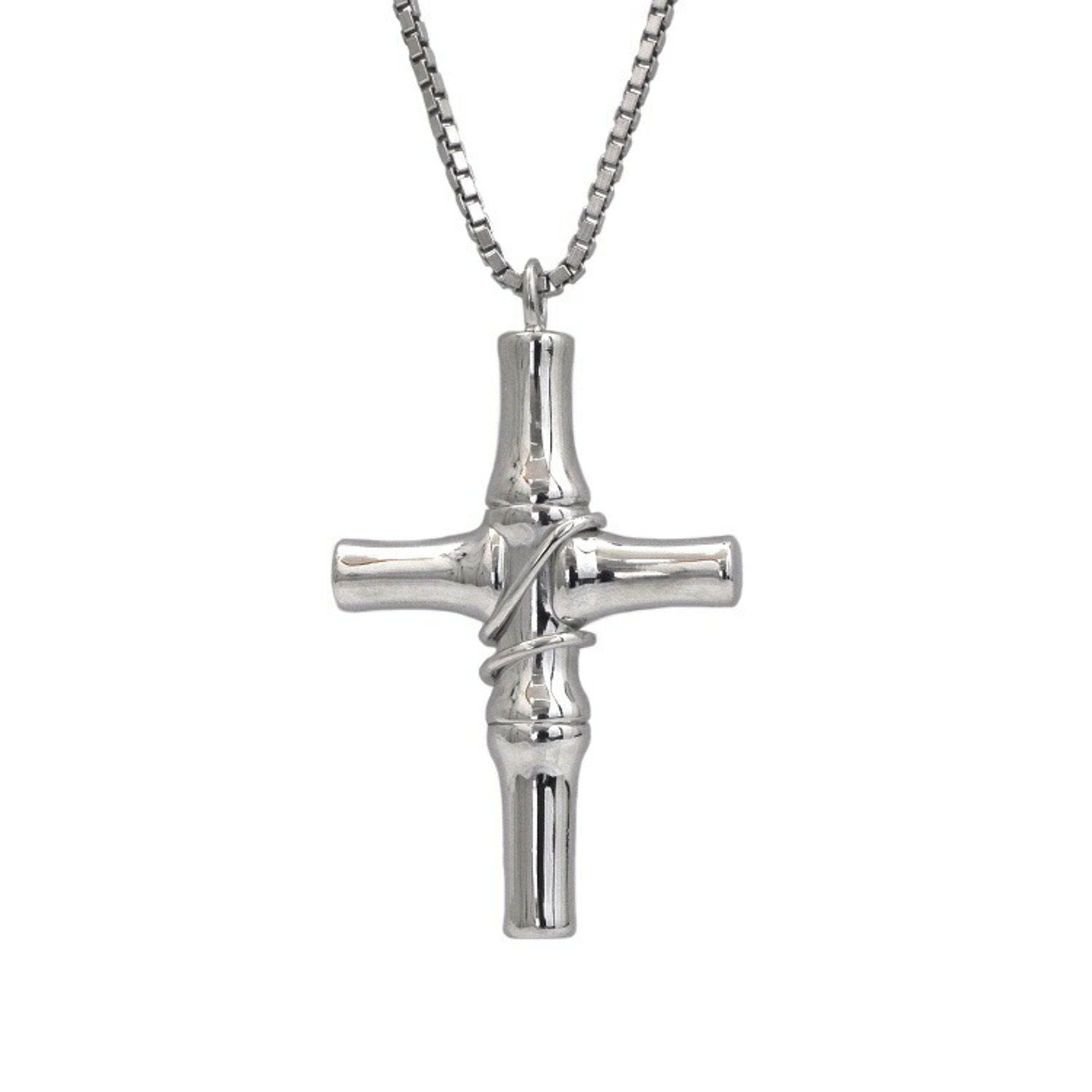 Gucci silver on sale cross necklace