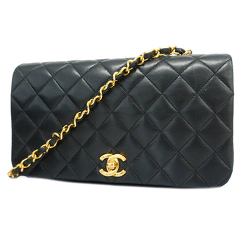 Chanel Matelasse Single Chain Women's Leather Shoulder Bag Black