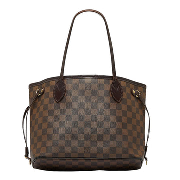 LOUIS VUITTON Damier Neverfull PM Tote Bag N51109 Brown PVC Leather Ladies