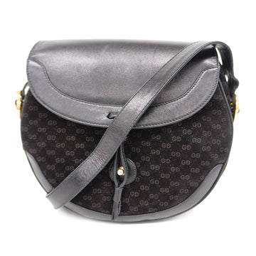 GUCCIAuth  Micro GG 001/256/1033 Women's Suede Shoulder Bag Black