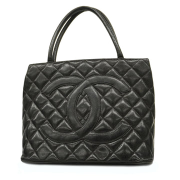 CHANELAuth  Reprint Tote Women's Caviar Leather Tote Bag Black