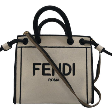 FENDI 8BH380 ROMA SHOPPING MINI 2WAY Handbag Ivory Ladies