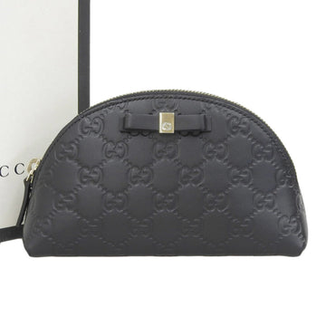 GUCCI Shima Ribbon Pouch Black 431409 213317