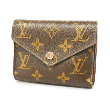 LOUIS VUITTON Trifold Wallet Monogram Portefeuille Victorine M62472 Brown Ladies