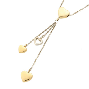 TIFFANY & Co. Multi Heart Necklace K18YG K18WG Women's