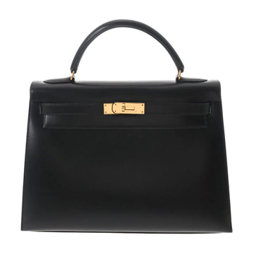 HERMES Kelly 32 Outer stitching black 〇Z stamped [around 1996] ladies boxcalf bag