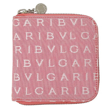 BVLGARI Wallet Ladies Bifold Mania Canvas Pink
