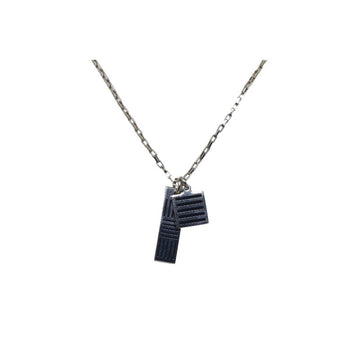 LOUIS VUITTON Damier Collier Colors Necklace M62490 Silver Black Plated Women's