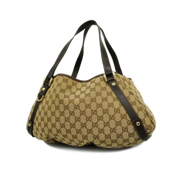 GUCCI tote bag GG canvas 130736 brown gold hardware ladies