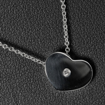 TIFFANY Modern Heart Necklace 925 Silver Diamond &Co.