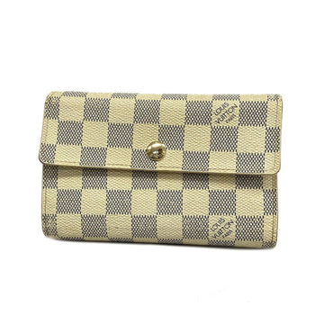 LOUIS VUITTON Trifold Wallet Damier Azur Portefeuille Alexandra N63068 White Ladies