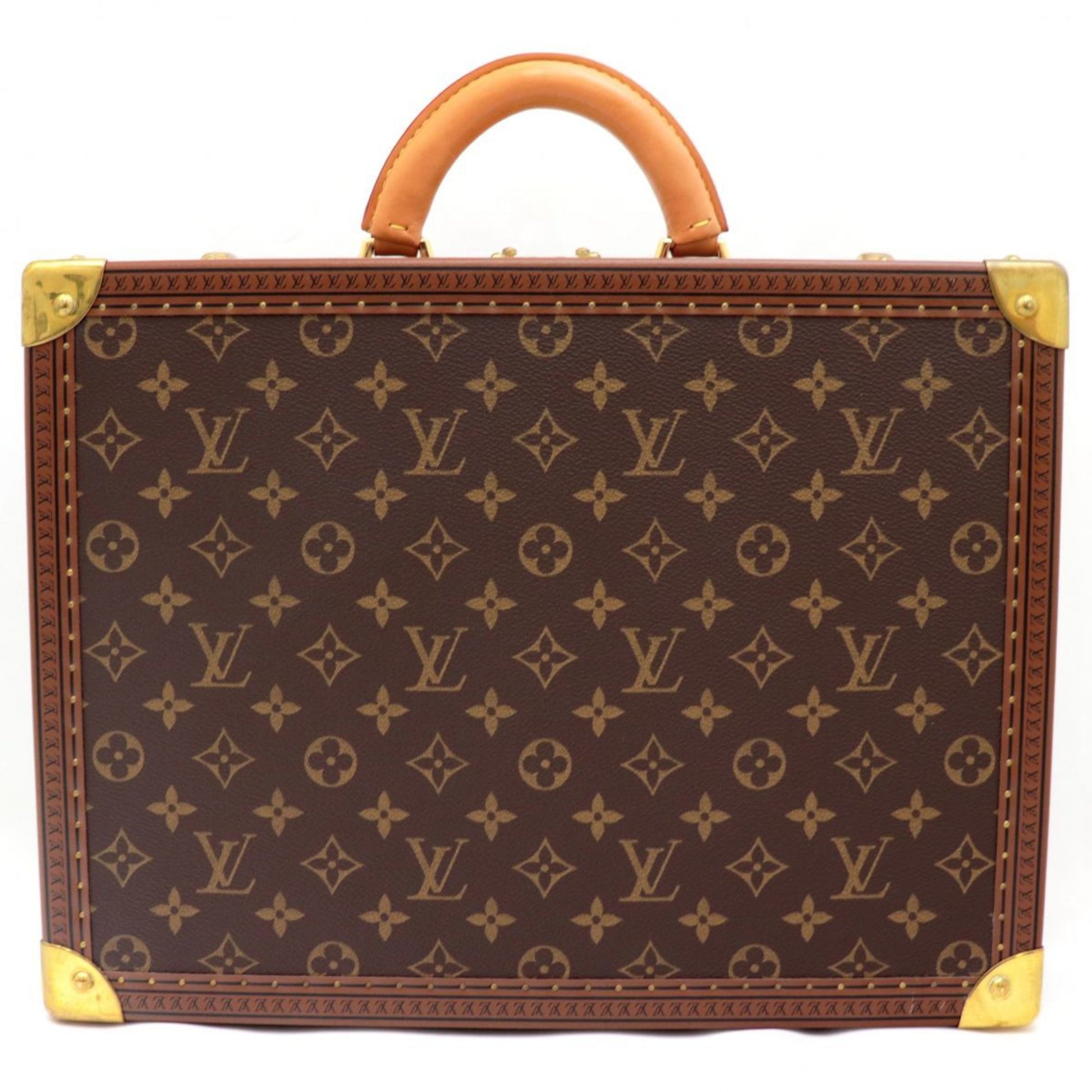 Authenticated Used Louis Vuitton Monogram Trunk Jewelry Box Case Brown x  Pink Purple Bag