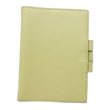 HERMES Notebook Cover Light Green Leather Agenda Note Women's Men's
