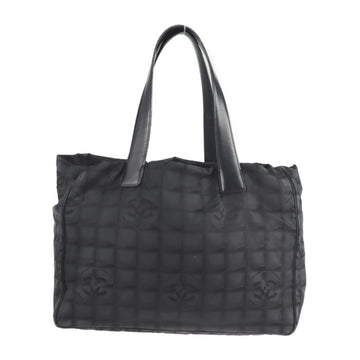 CHANEL tote MM new travel line bag A15991 nylon canvas leather black