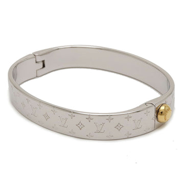 LOUIS VUITTON Cuff Nanogram Bangle Bracelet #M M Size Metal Silver Color M00250