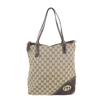 GUCCI interlocking G tote bag 182492 GG canvas leather beige brown shoulder