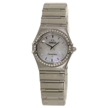 OMEGA Constellation Bezel Diamond Wrist Watch Stainless Steel / SS Ladies