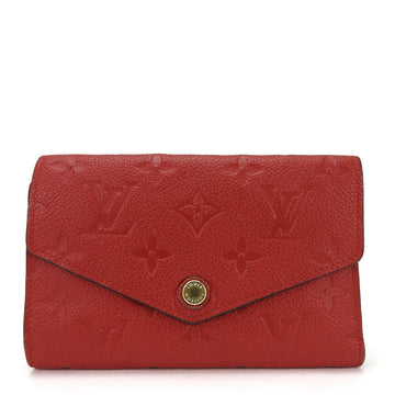 LOUIS VUITTON Trifold Wallet Compact Portefeuil Curies M60735 Monogram Empreinte Three Red Accessories Ladies red