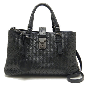 BOTTEGA VENETA Small Rome Bag 337303 Handbag Intrecciato 2WAY Calf Black 250405